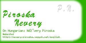 piroska nevery business card